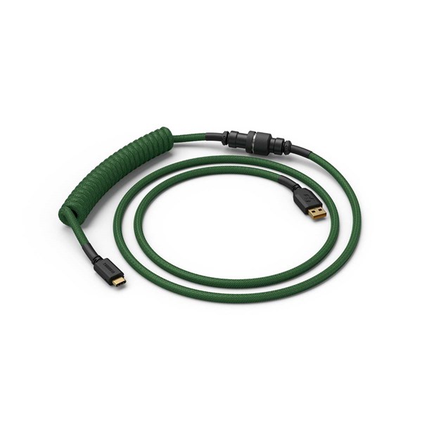 Glorious Coiled Cable - Forest Green (USB-C with Aviator Connectors)