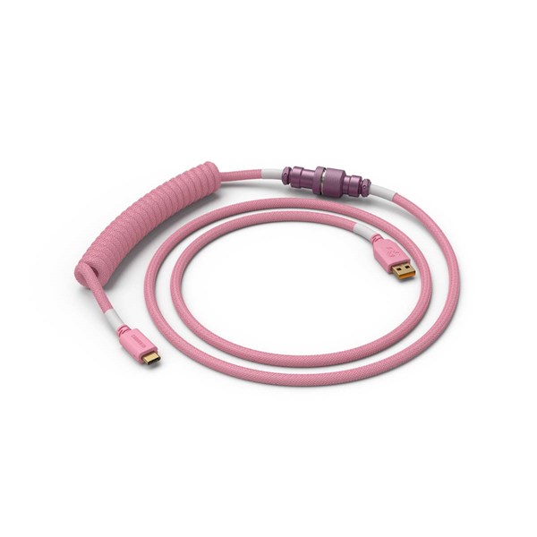 Glorious Coiled Cable - Pixel Pink (USB-C with Aviator Connectors)